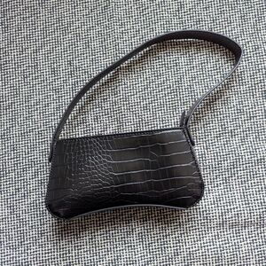 ASOS Elegant Black Croc Shoulder Bag